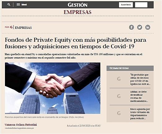Fondos de Private Equity con ms posibilidades para fusiones y adquisiciones en tiempos de Covid 19